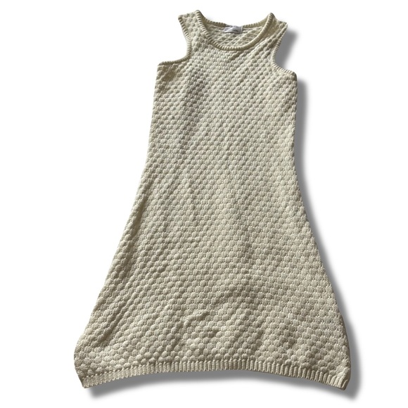 Ardene Dresses & Skirts - Ardene Cream Knit Sleeveless Sweater Dress – Size Medium| Cottagecore Midi |